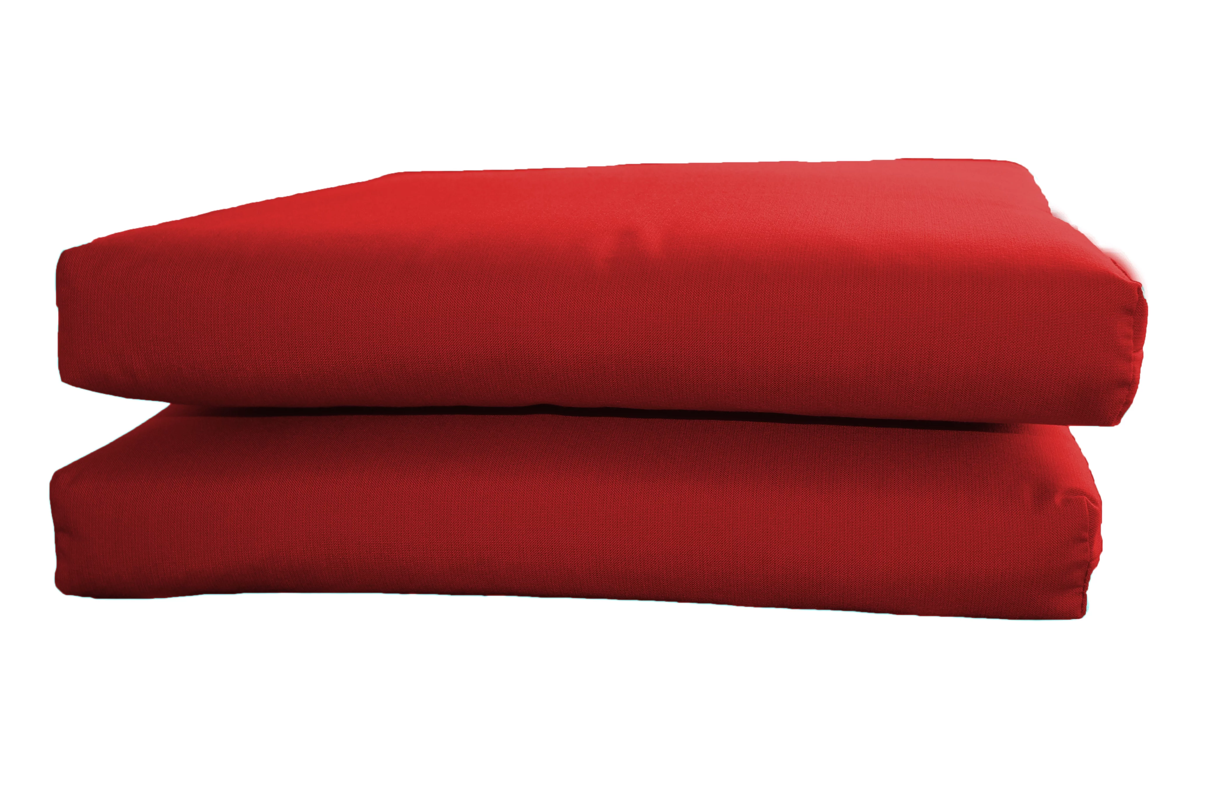 Sunbrella Designer Universal Seat Cushions-Knife Edge 2Pk. Canvas Jockey Red