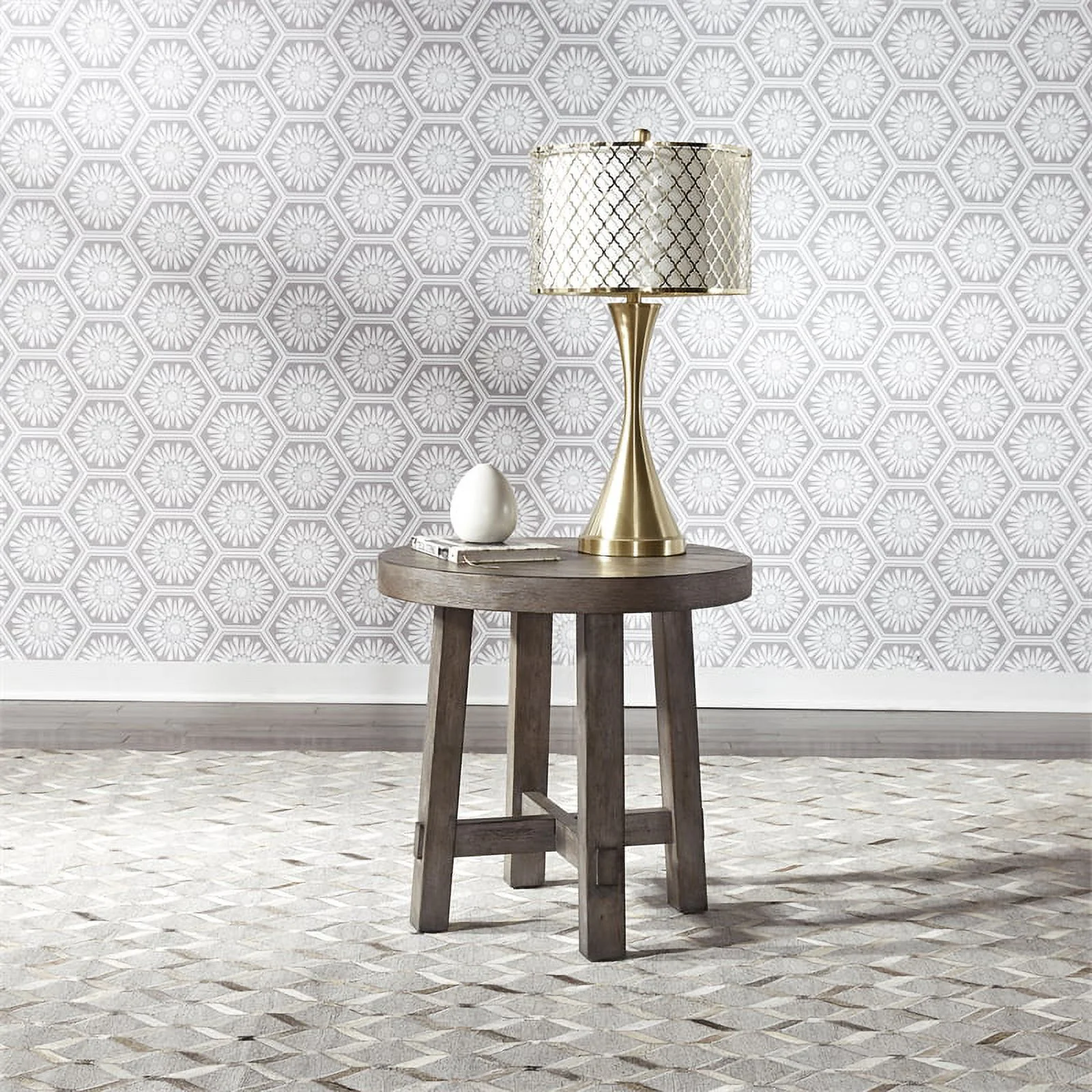 Home Square 2-Piece Furniture Modern Splay Leg Round End Table Set