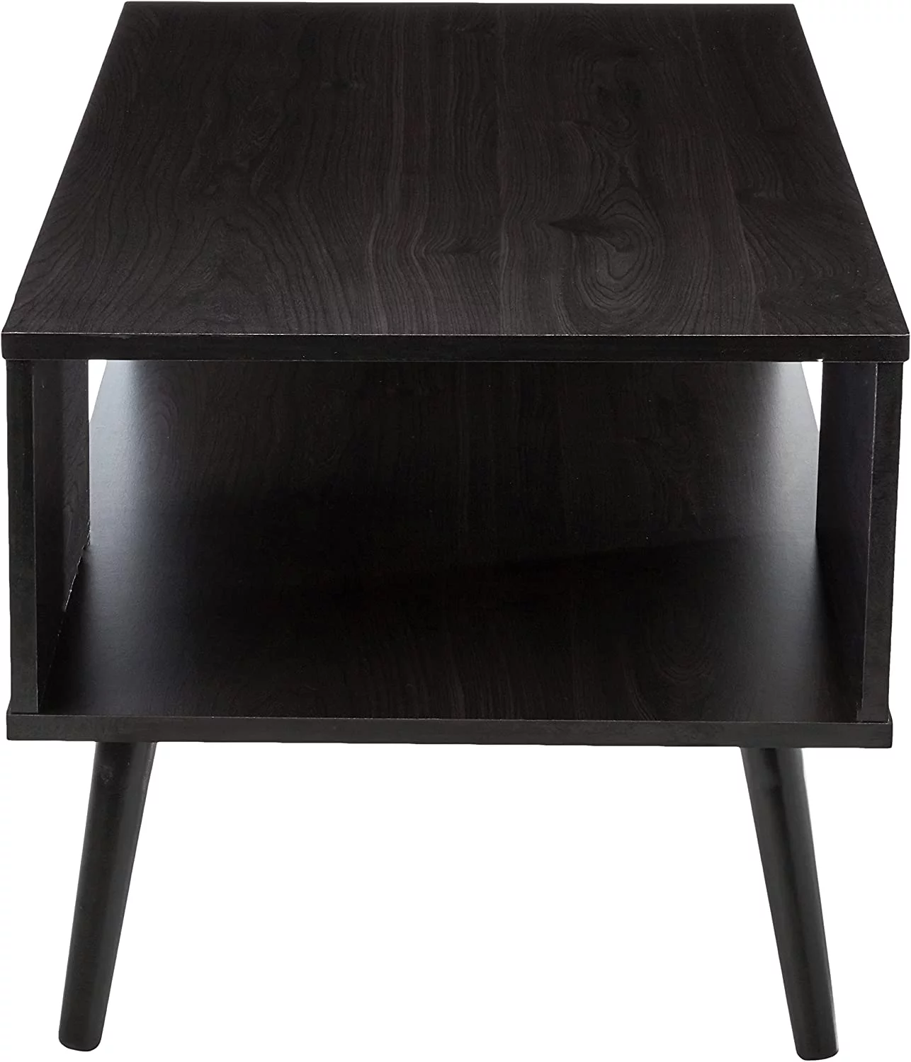 Furinno Claude Mid Century Style Coffee Table with Wood Legs, Espresso