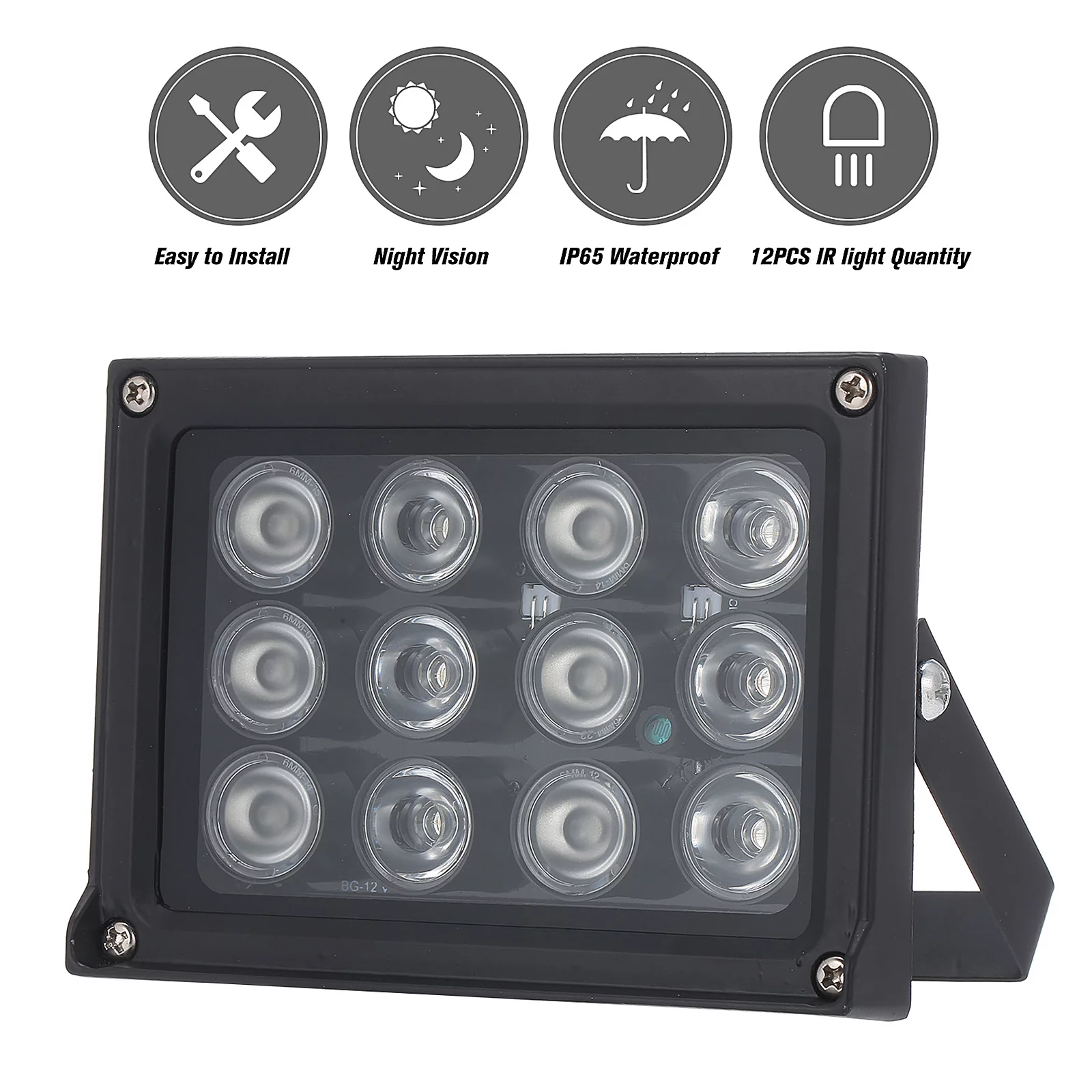 Infrared Illuminator 12pcs Array IR LEDS IR Illuminator Night Vision Wide Angle Long  Waterproof for CCTV Camera