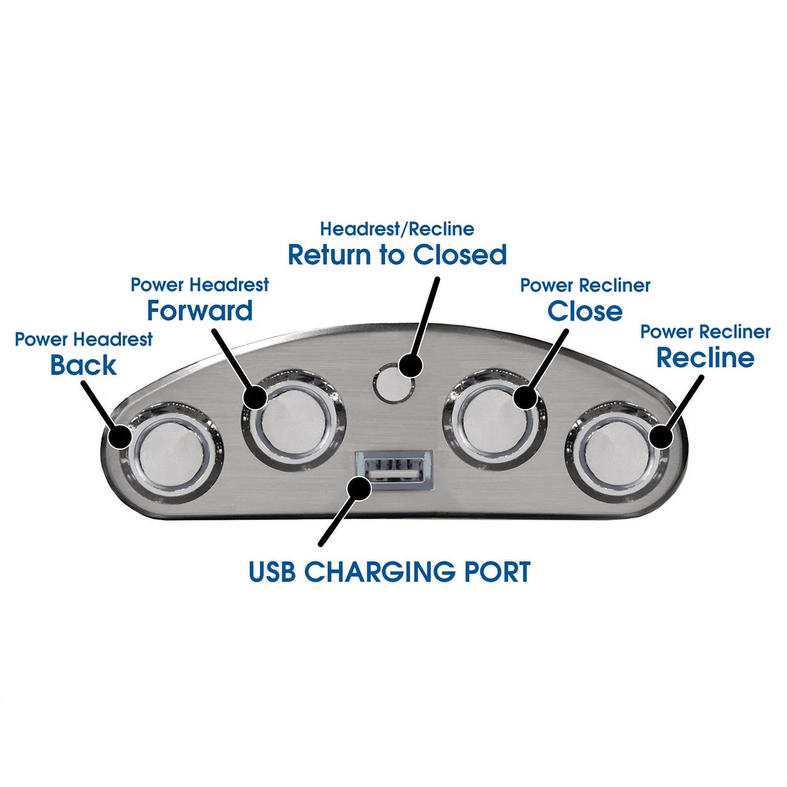 Bowery Hill Power Lay Flat Recliner with Power Headrest in Gray Faux Leather