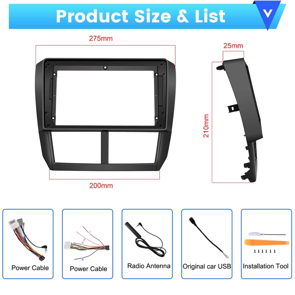 Podofo 2+64G Android 13 for Subaru Forester 2008-2012 Wireless Carplay Android Auto 9'' Touchscreen Car Stereo Radio WIFI GPS FM Bluetooth Hifi, AHD Backup Camera