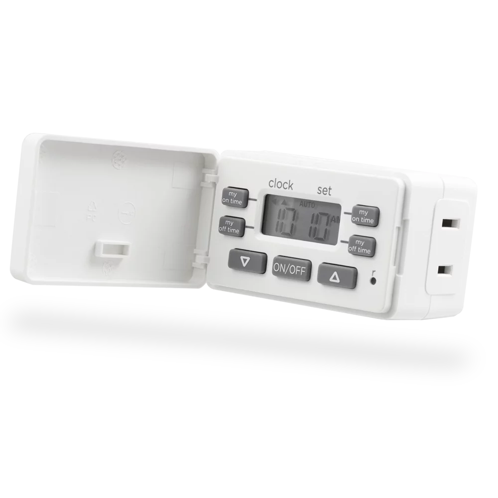 myTouchSmart Digital Fashion Timer, 1-Outlet Polarized, 2 Settings, 24hr, White, Cover