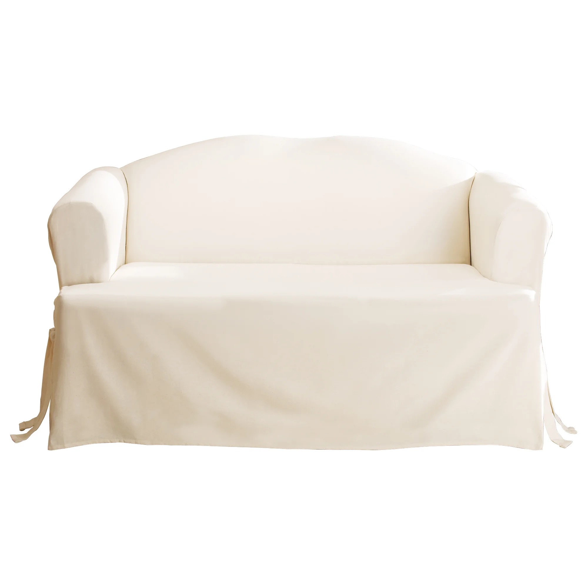 SureFit  Duck 1 Piece T Cushion Sofa Slipcover Natural