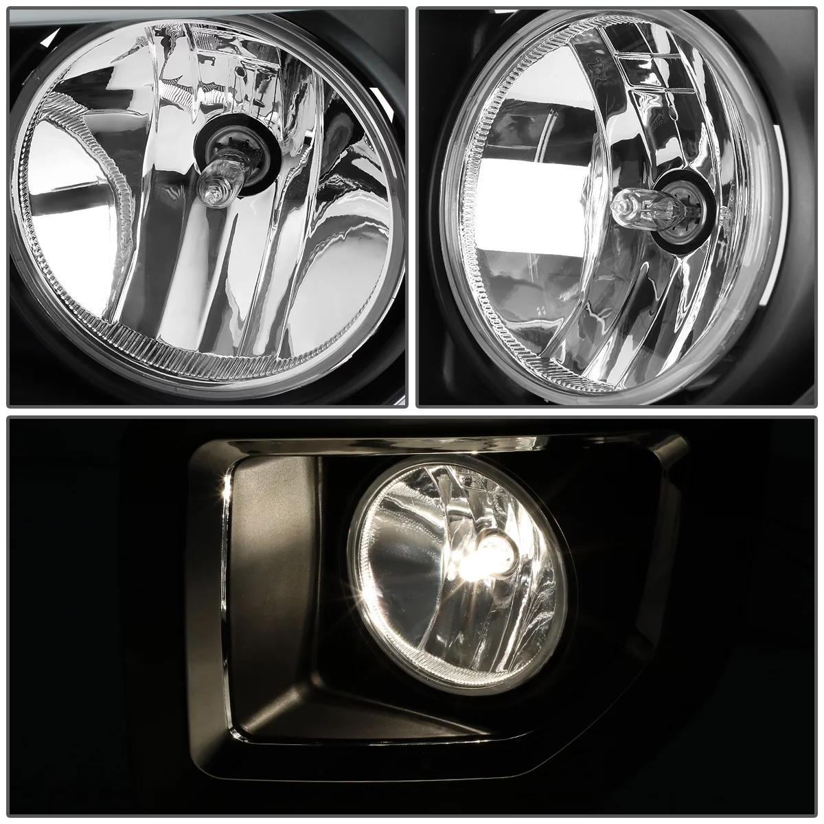 DNA Motoring FL-ZTL-187-CH For 2015 to 2016 GMC Sierra 2500HD 3500HD Front Bumper Driving Fog Light Lamp+Switch Clear Lens