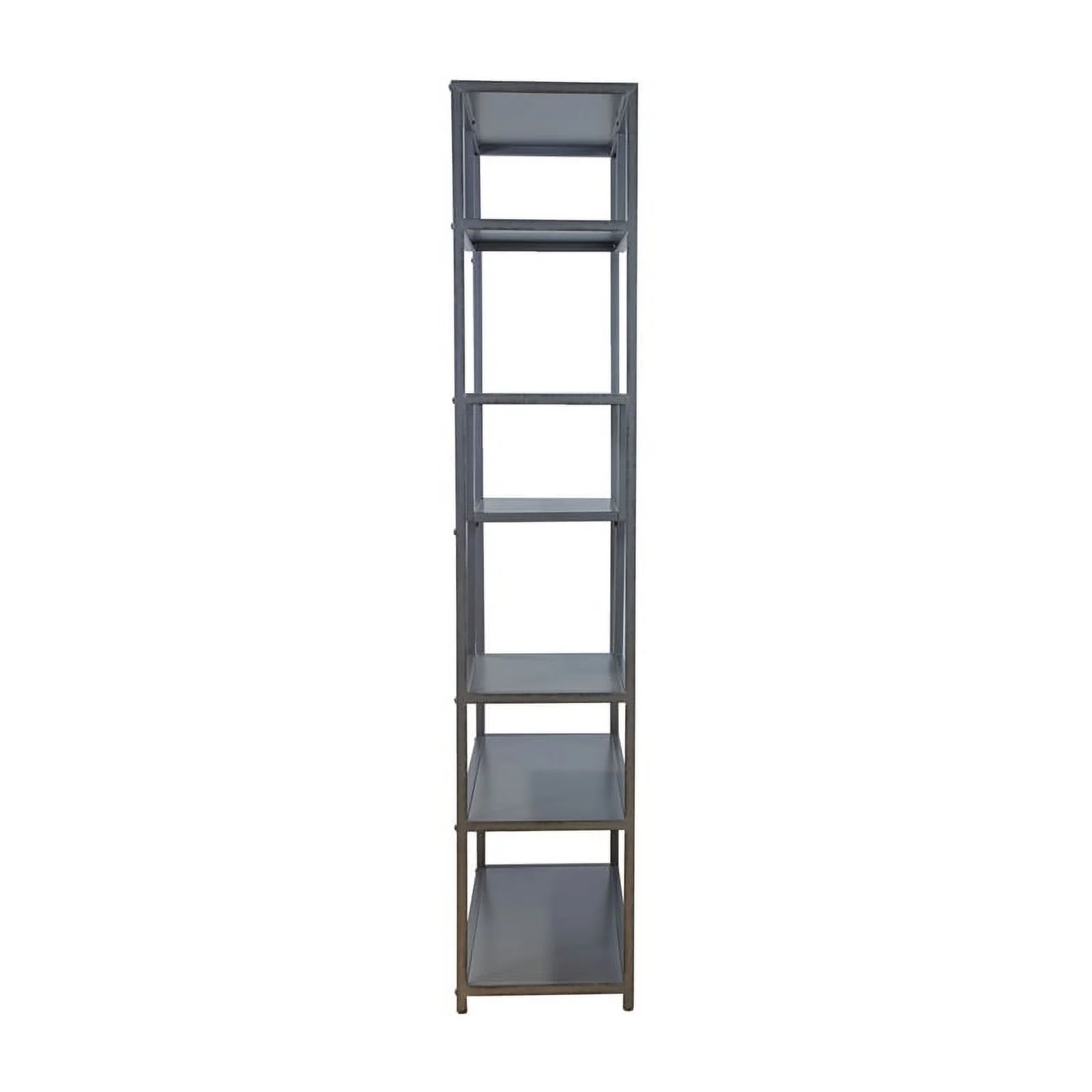 Bowery Hill Industrial Metal 6-Shelf Bookcase in Powder Coated Gray