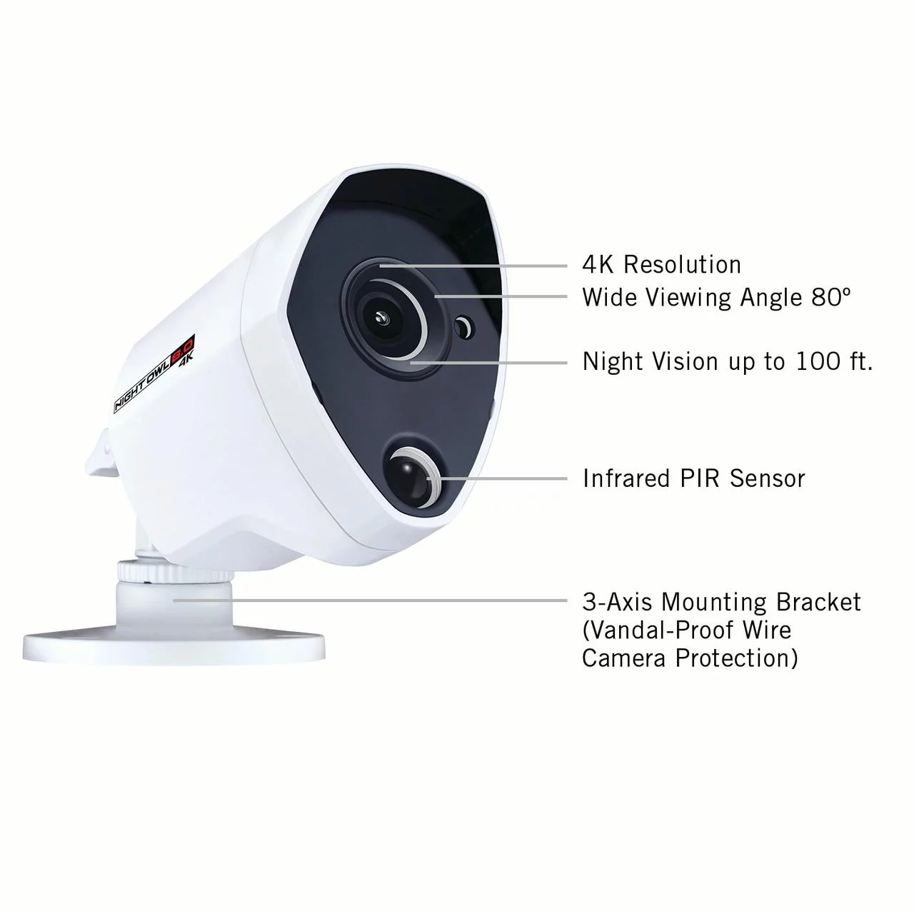 Night Owl 8 Channel 4K Ultra HD Wired Smart Security 2 TB DVR with 8 x 4K Infrared Cameras