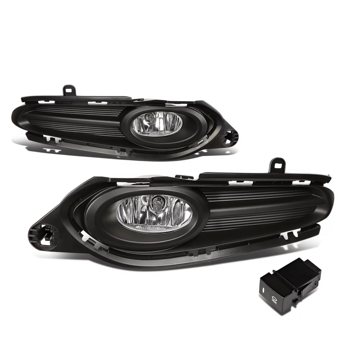 DNA Motoring FL-ZTL-214-CH For 2016 to 2018 Honda HR-V Front Bumper Driving Fog Light Lamp+Switch Clear Lens 17