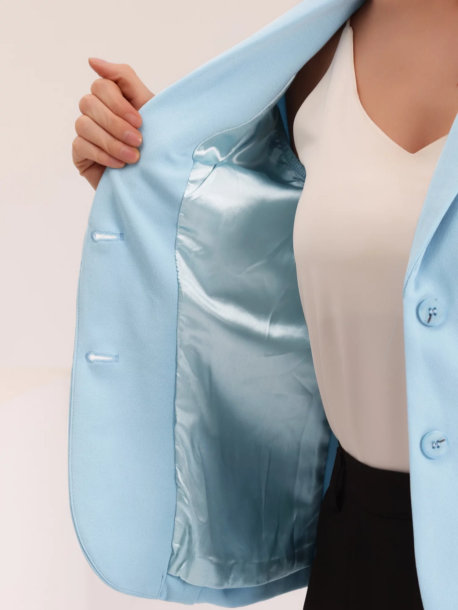 Allegra K Women's Work Lapel Collar Stretchy Jacket Suit Blazer