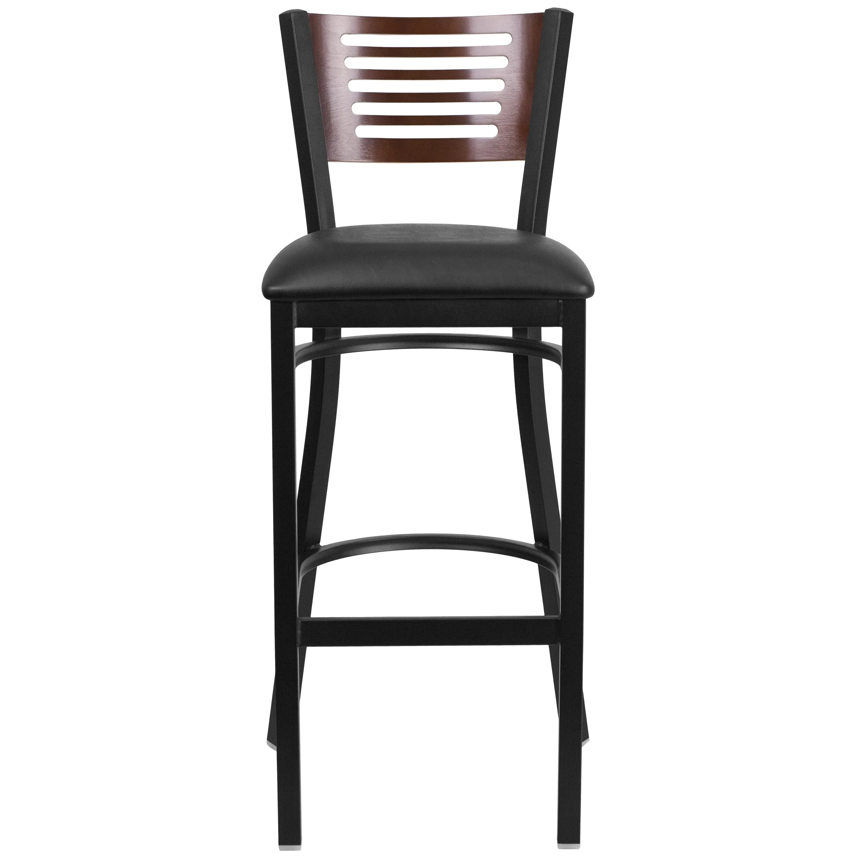 Flash Furniture Decorative Slat Back Metal Restaurant Barstool - 19.75