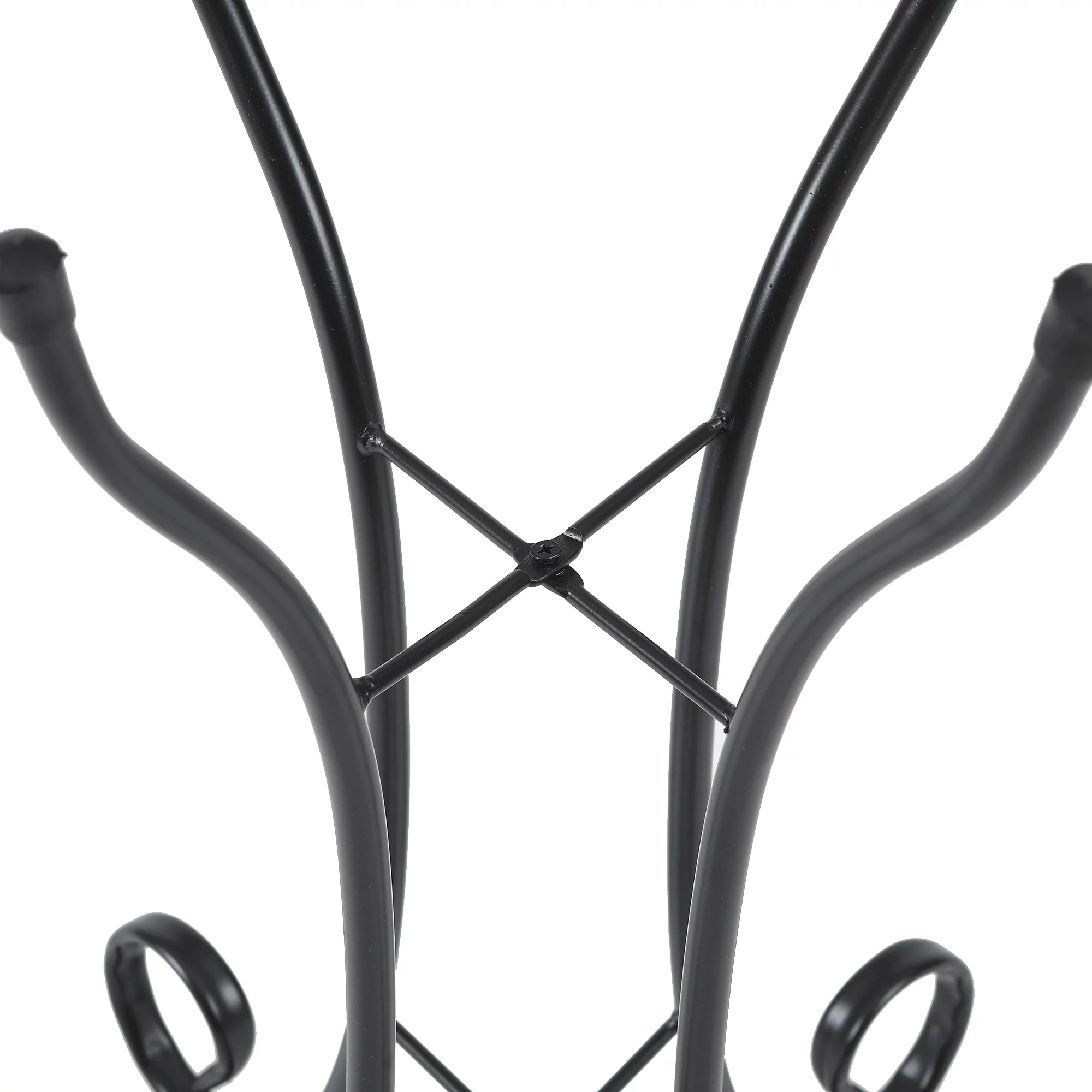 Luxen Home Pink Swirl Flower Glass Bird Bath with Metal Stand