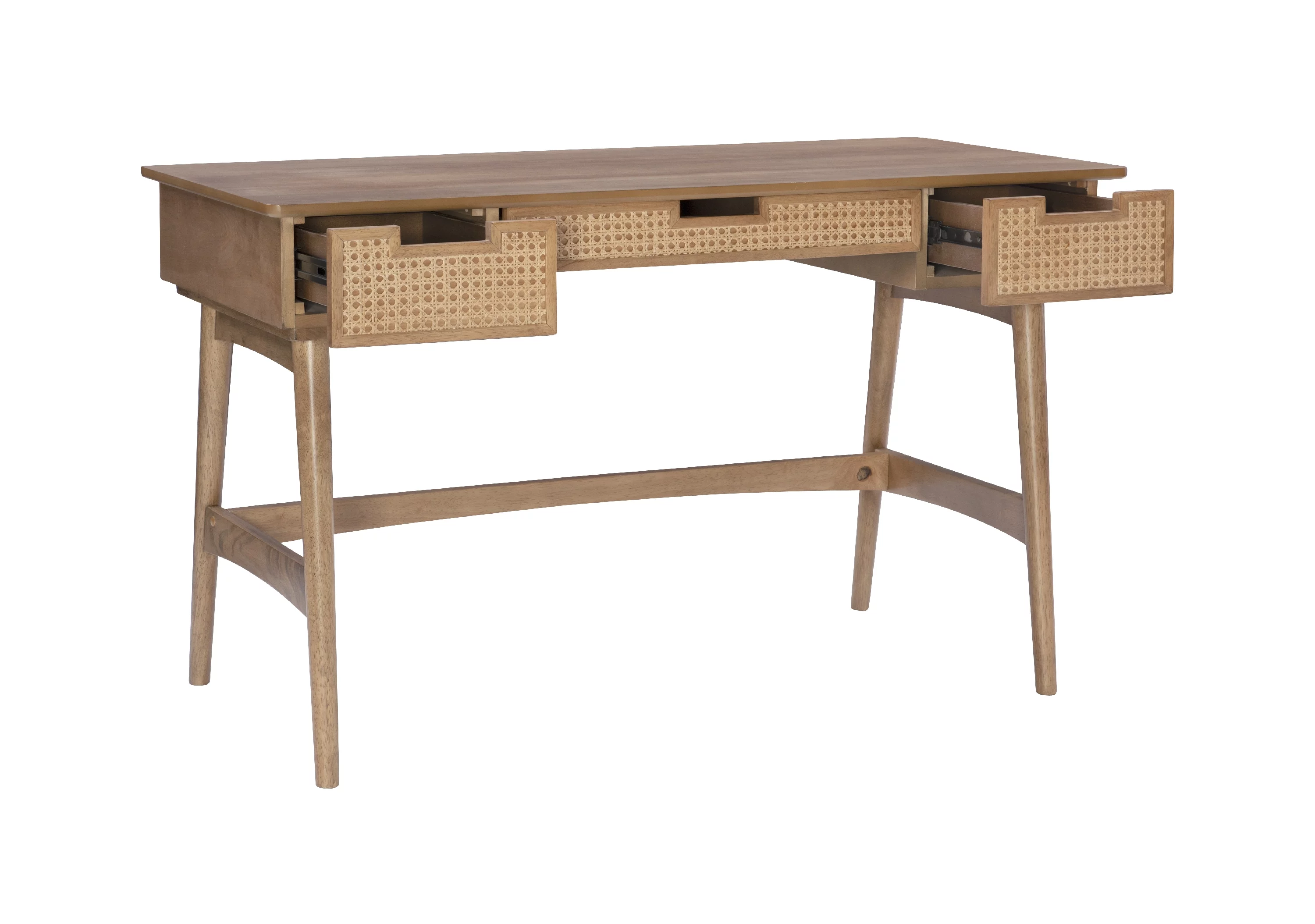 Linon Renda 3-Drawer Rattan Writing Desk, 51