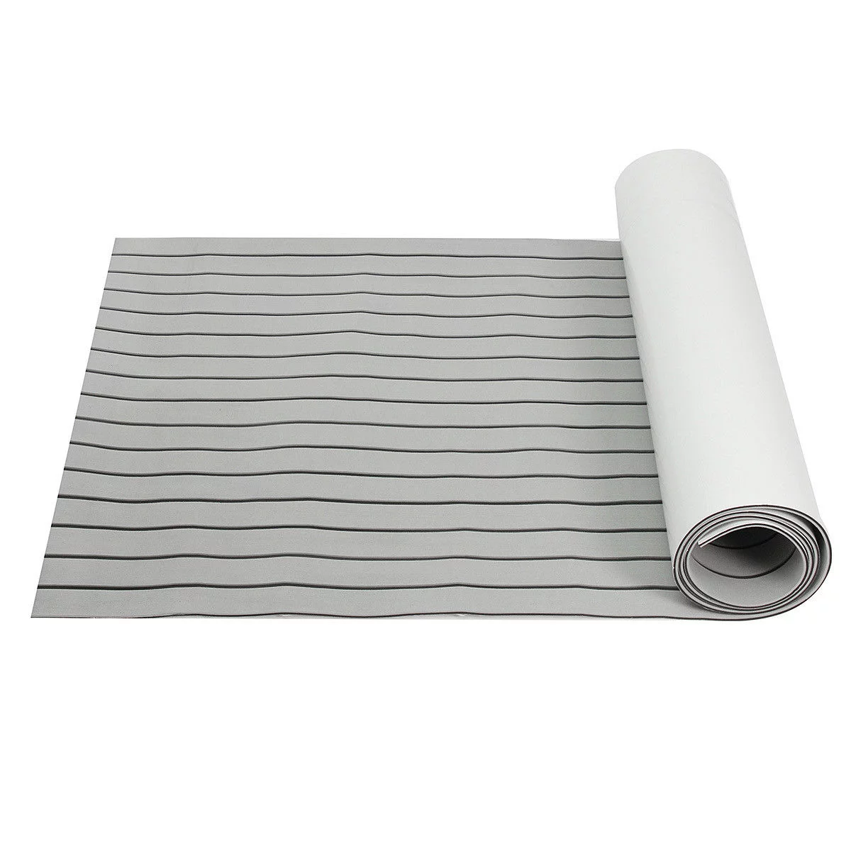 INTBUYING 1 Sheet Marine Flooring Faux Teak EVA Foam Boat Decking Sheet Light Grey & Black 94.49*35.4*0.24inch