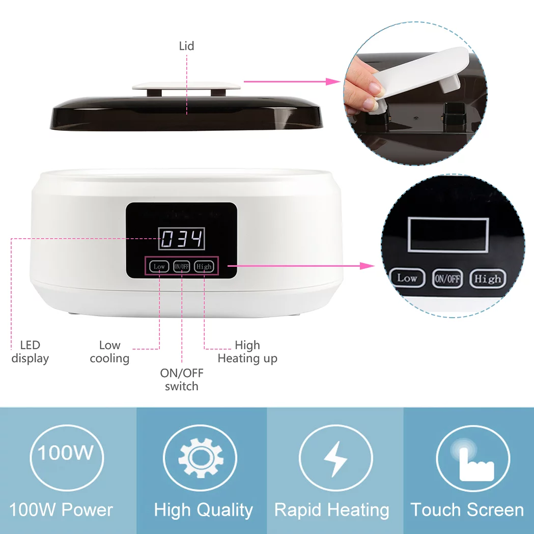 iMeshbean 3L Paraffin Machine Wax Refills Heater Kit for Hands Feet and Arthritis Paraffin Bath Wax Therapy SPA with Touch Screen & 2.6 lbs Wax Refill