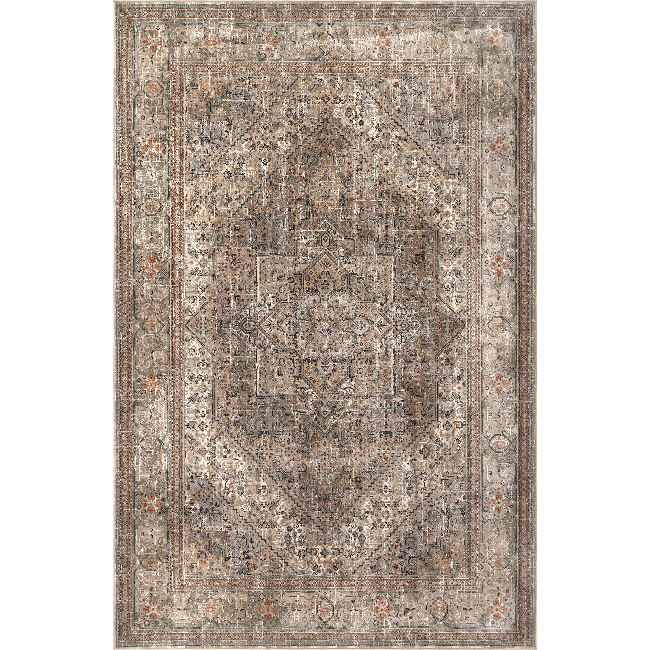 nuLOOM Carol Traditional Medallion Area Rug, 4' x 6', Beige