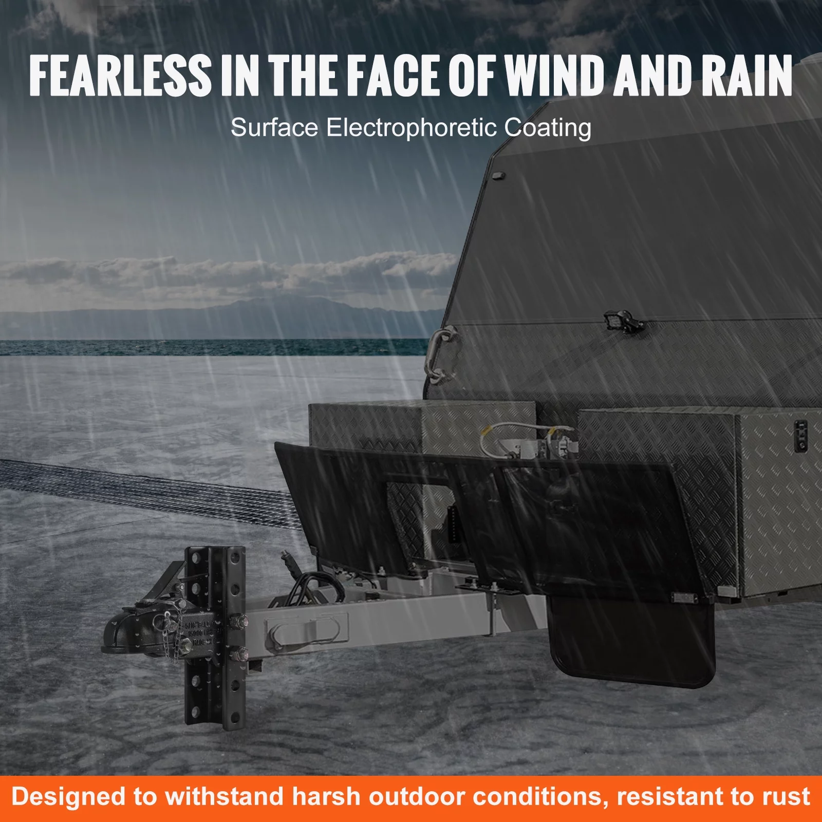 BENTISM Adjustable Trailer Coupler 5-Position Channel Bracket Kit 2-5/16