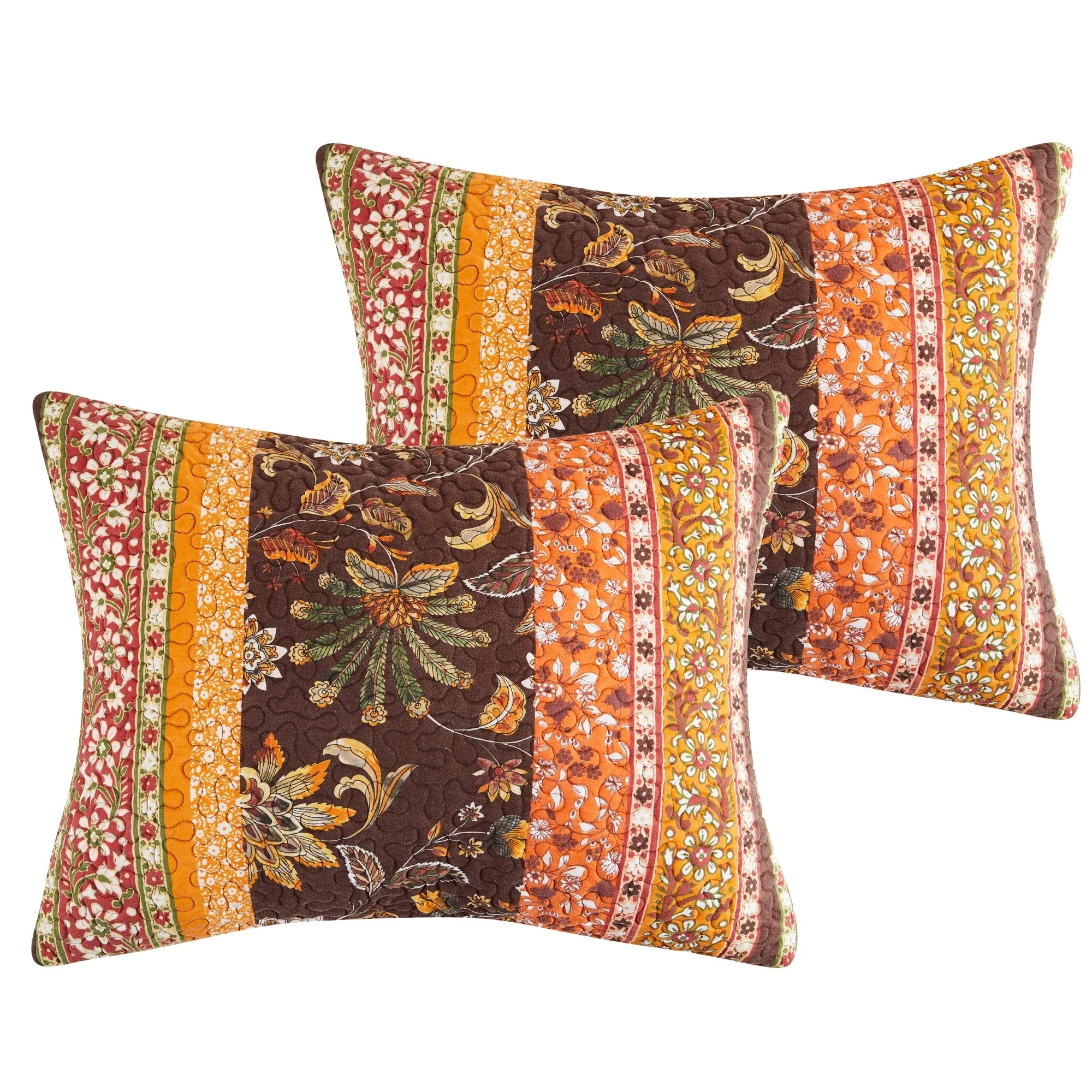 Barefoot Bungalow  Audrey Pillow Sham Set Chocolate King 20x36-inch (x2)