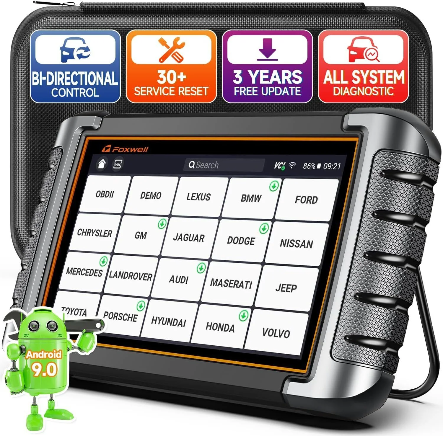 Foxwell NT809 OBD2 Scanner Car Diagnostic Tool Scan Full Systems with 30+ Reset Services Auto Vin Scan WiFi Wireless Automotive Scanner Bidirectional Scan Tool Active Test Auto Analyzer Upgrade Free