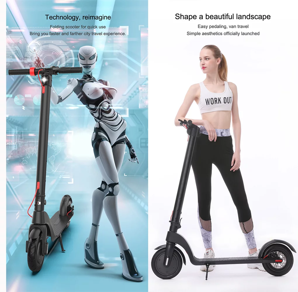 Xhy Electric Scooter for Adults 350W Motor with Bright Headlight and Taillight 15.5 Miles Range Foldable 10 Inch Tires Motorized Off-Road Scooters Commuter Mopeds Black