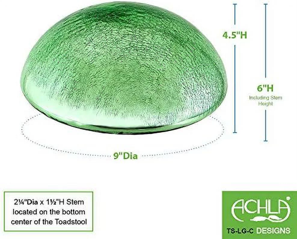 Designs Glass Toadstool Mushroom Gazing Ball, Light Green