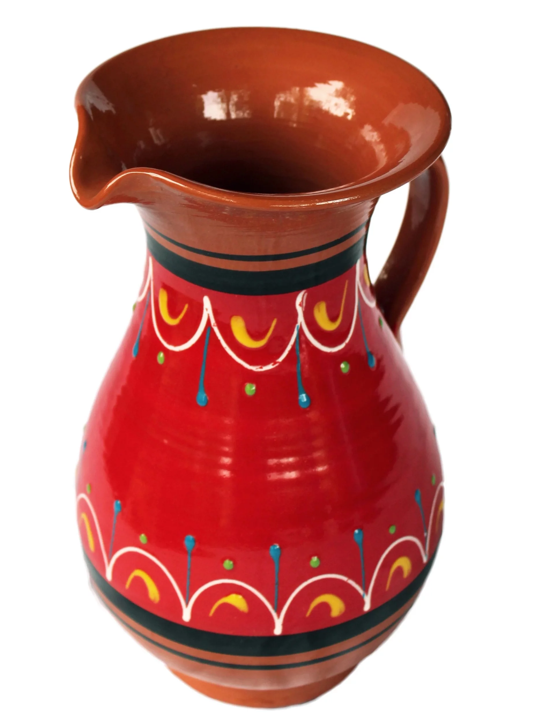 Terracotta Red, 2 Quart Pitcher - Hand Painted From Spain