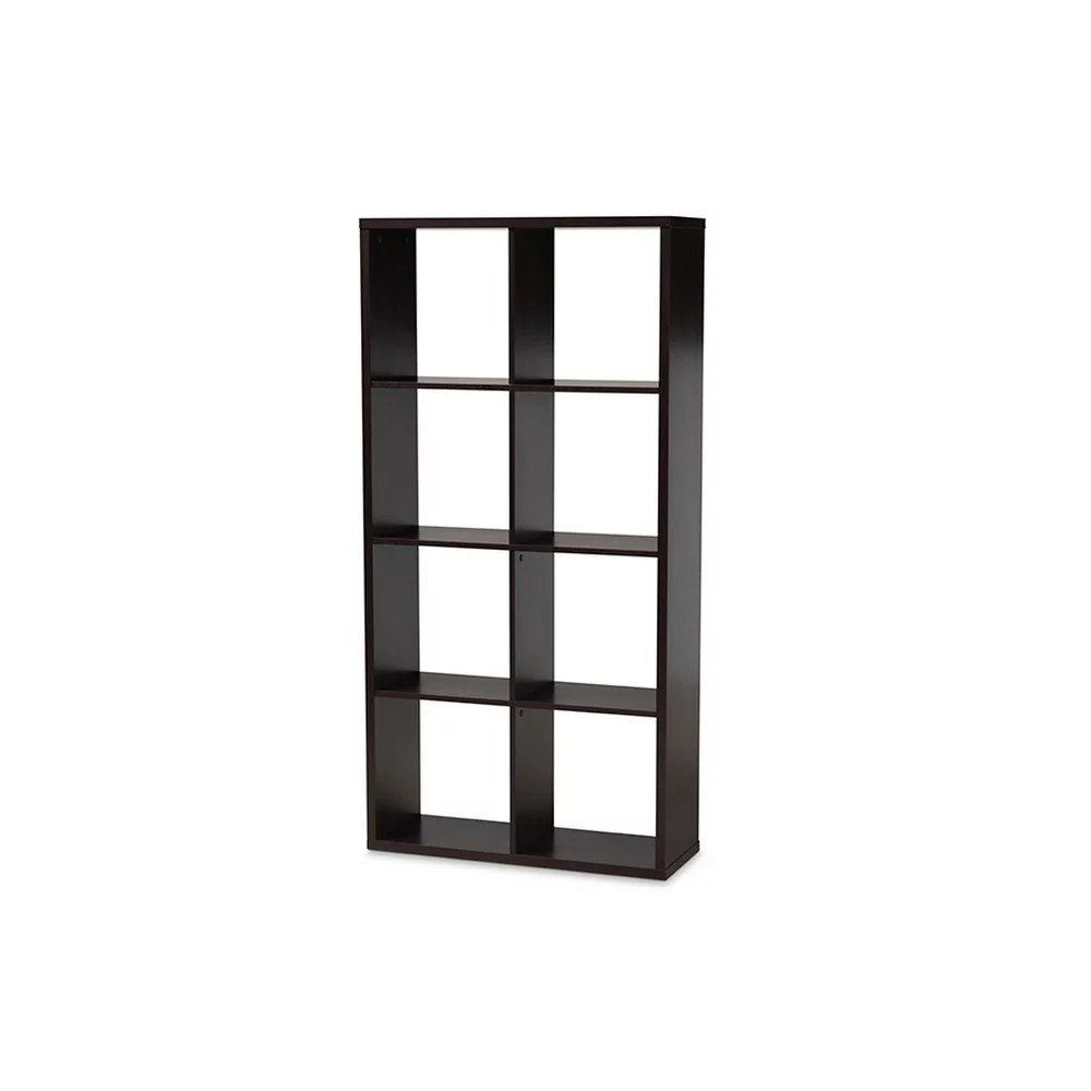 Baxton Studio Janne Modern and Contemporary Dark Brown Finished 8-Cube Multipurpose Storage Shelf