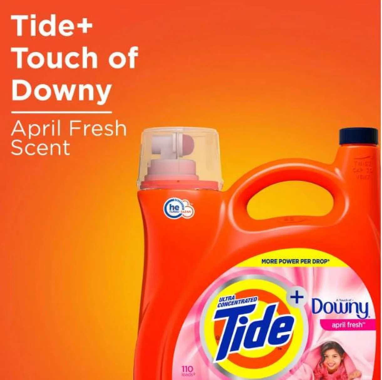 Tide Plus Downy April Fresh Scent Liquid Laundry Detergent (150 fl oz, 110 loads)