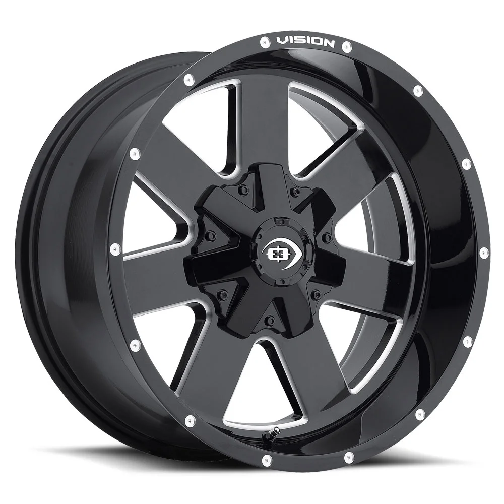 20x10 Vision Off-Road 411 Arc Gloss Blk Mill Wheel 6x135/6x5.5 (-25mm)