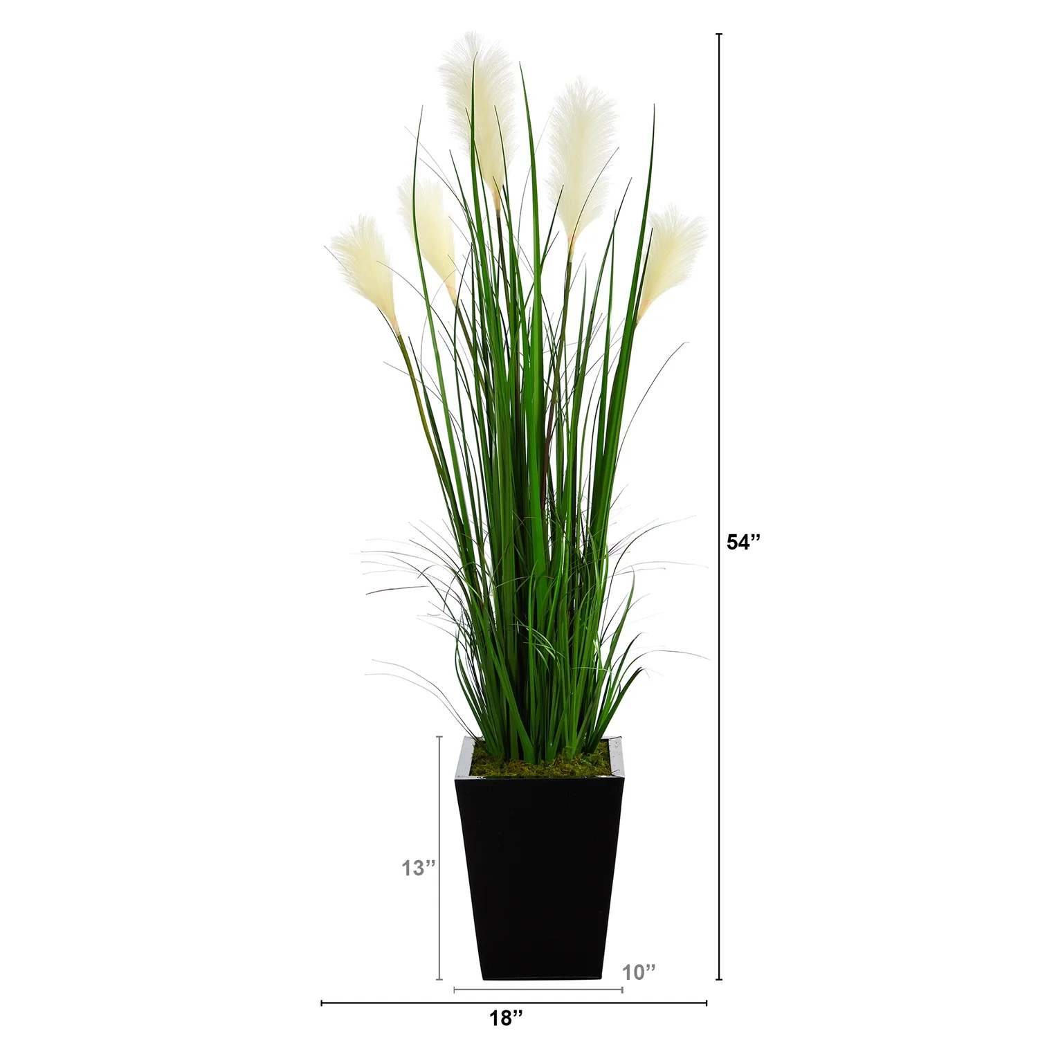 HomeStock Modern Minimalism 4.5Ft. Wheat Plume Grass Artificial Plant In Black Metal Planter