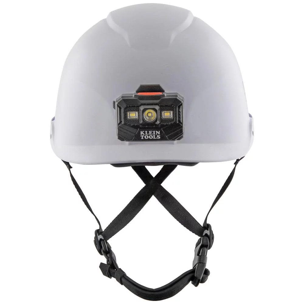 Klein Tools Safety Helmet Non-Vented-Class E With Rechargeable Headlamp White