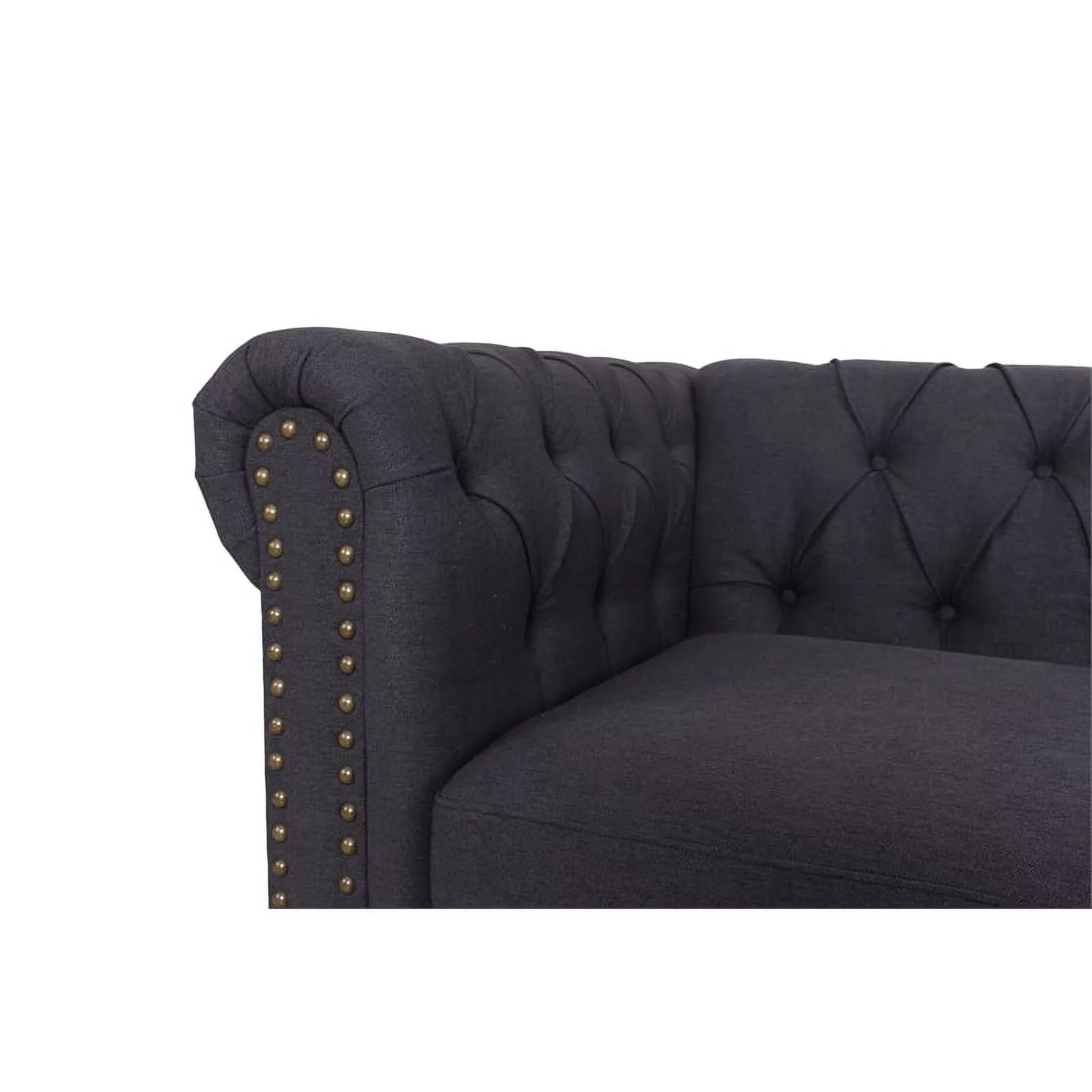 Home Square Living 2 Piece Microfiber Living Room Chair Set in Dark Gray