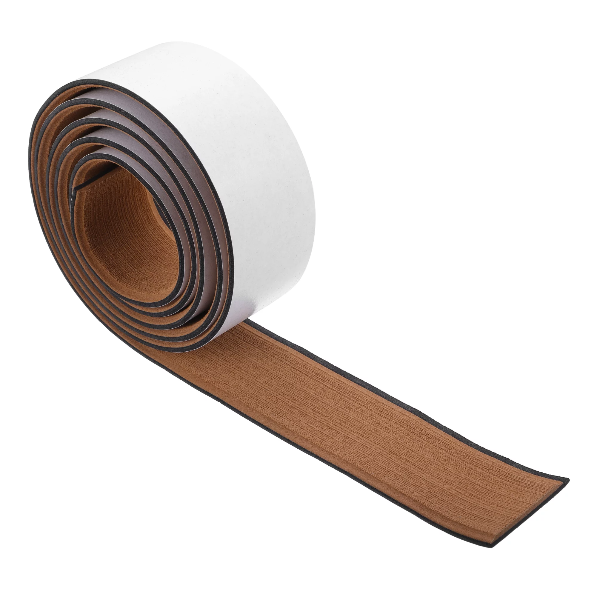 78.74''x2.24'' EVA Faux Teak Decking Sheet Mat Self-Adhesive for Boat Yacht Marine Deck Pad Brown Black