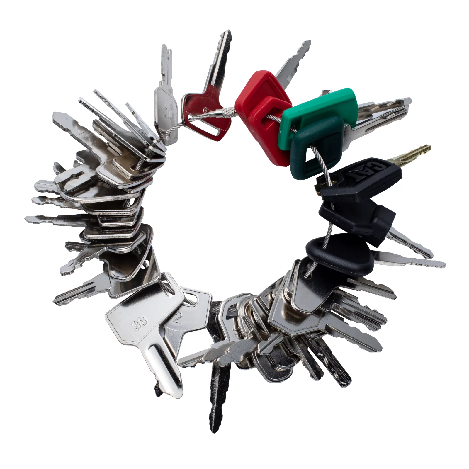 WAH LIN PARTS 39 Heavy Equipment Keys/Premium Construction Ignition Key Set Fits Caterpillar, Case, JD, Komatsu, Kubota, Yanmar, Daewoo, Hyster, Takeuchi, Ford, New Holland and More