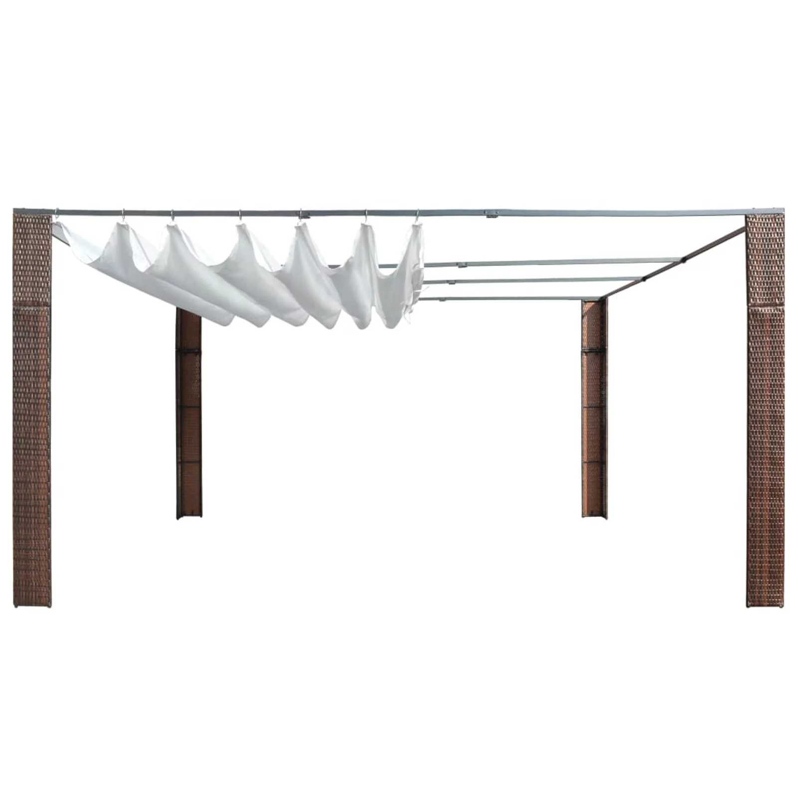 Andoer Gazebo with Roof Poly Rattan 157.4