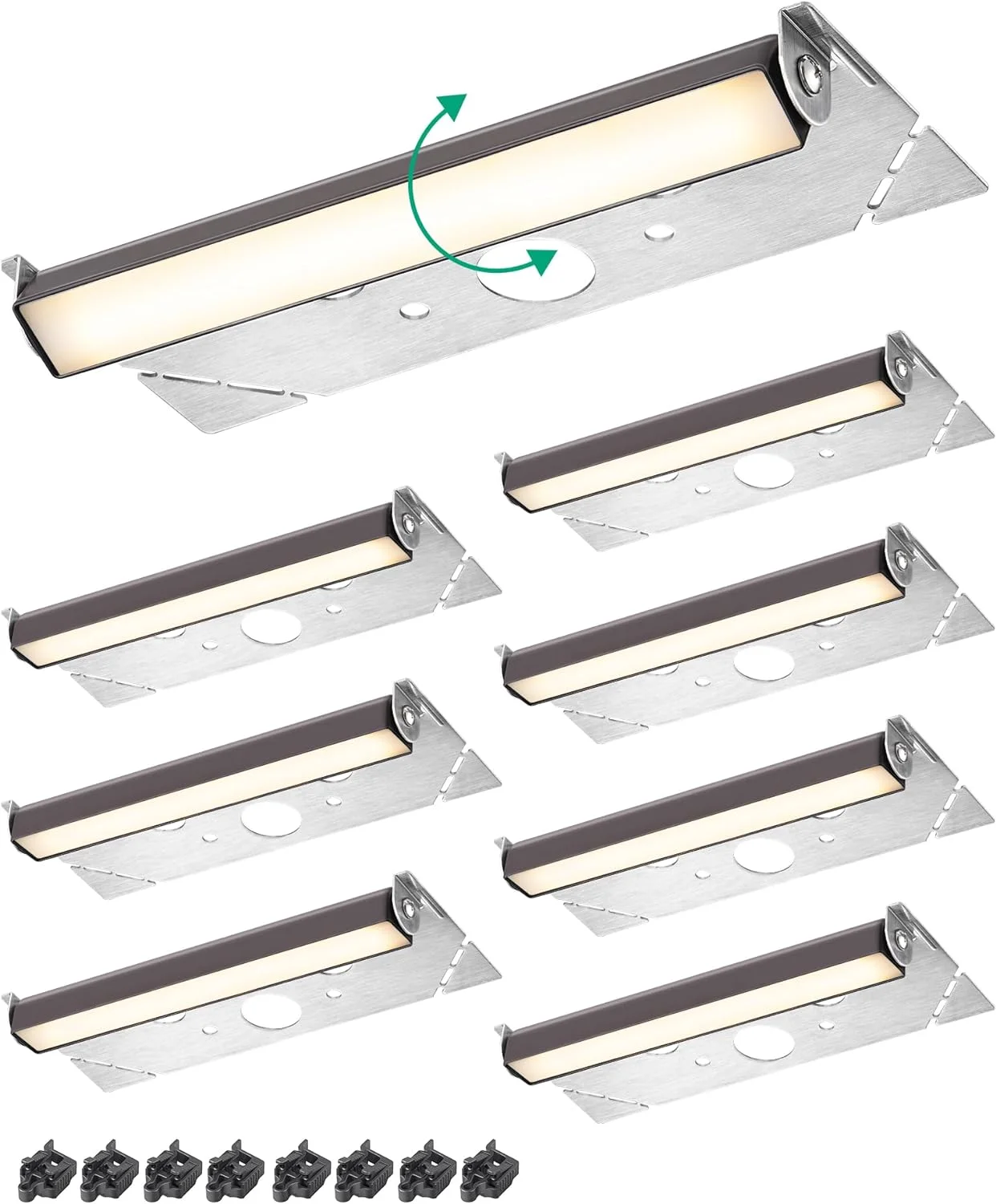 YILAN 8 Pack Retaining Wall Lights, 7 in 270° Rotating LED Hardscape Lighting, 12V AC/DC 3W 2700K Low Voltage Paver Light, IP65 Waterproof Outdoor Step Lights for Steps, Retaining Walls, Decks