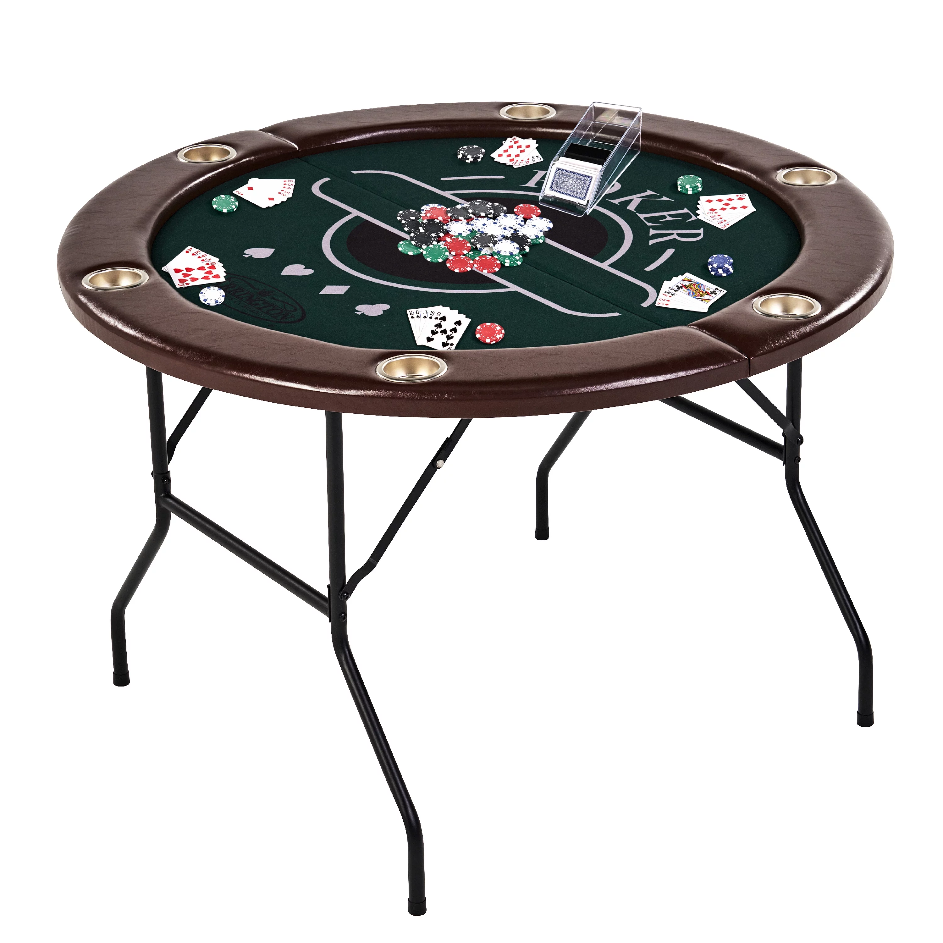 Barrington 6-Person Folding Poker Table with 11 Gram Poker Chips and Card Set