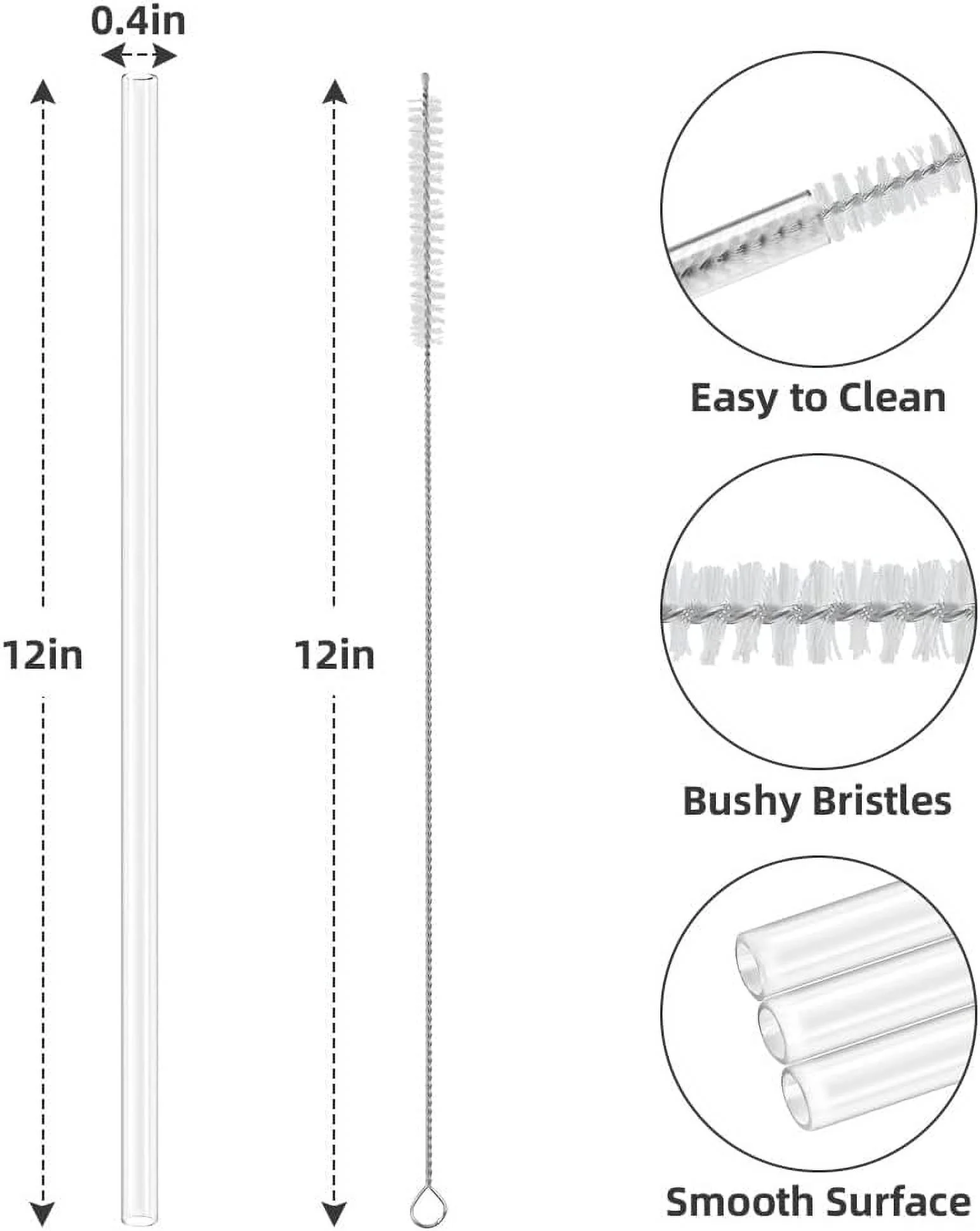 6 PCS Reusable Plastic Straws for Stanley Cup, Compatible with 30oz/40oz Quencher Adventure Travel Tumbler