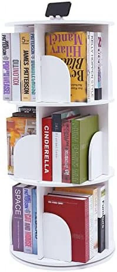 ZFGSUIJN Rotating Bookshelf  Rotating Bookshelf Tower for  Adults  Revolving Bookcase 2 Tier   Display Spinning Bookshelf Tower or Bedroom  Living Room  Study Room  Small Space (2 Tier)