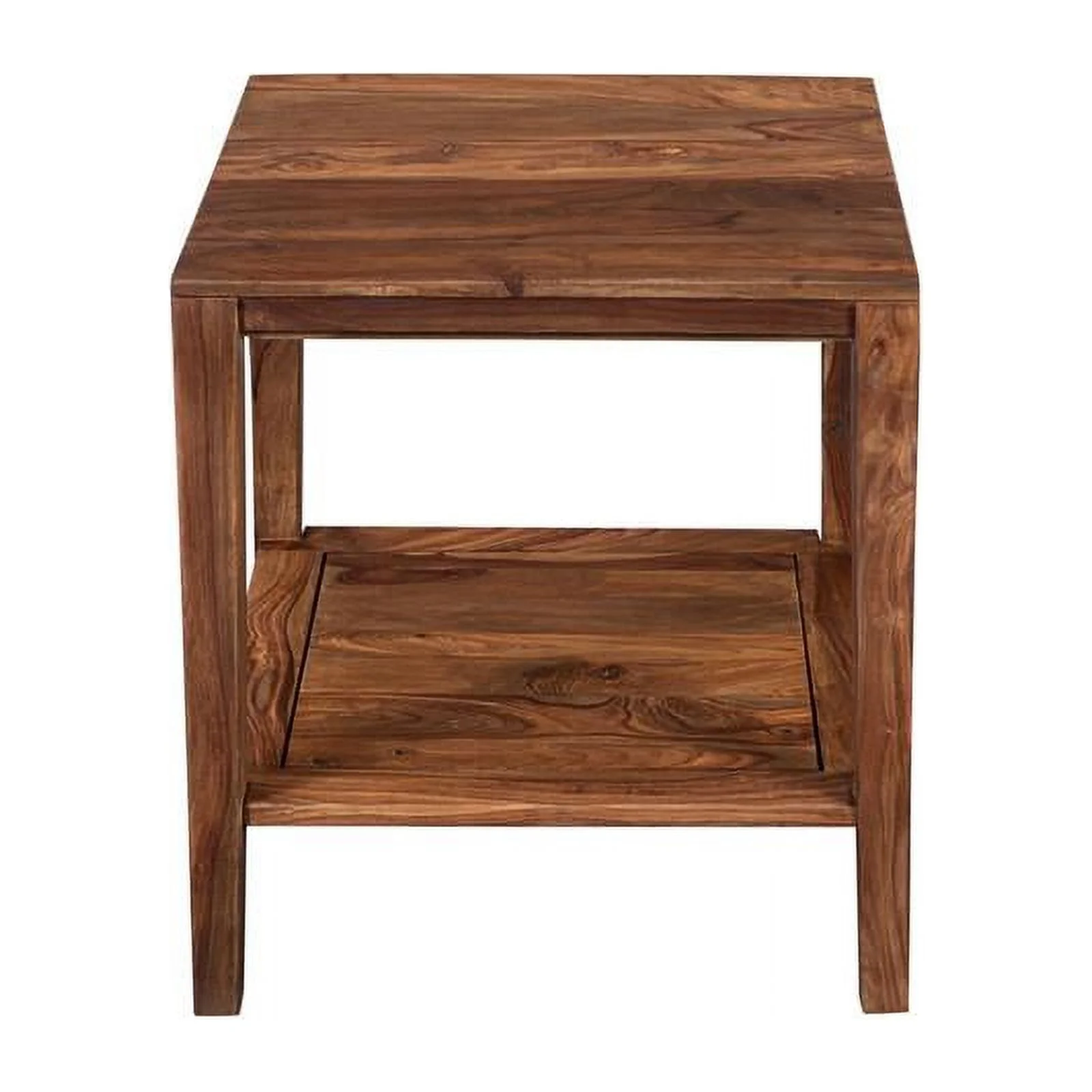 Home Square Sheesham Wood End Table in Natural Finish - Set of 2