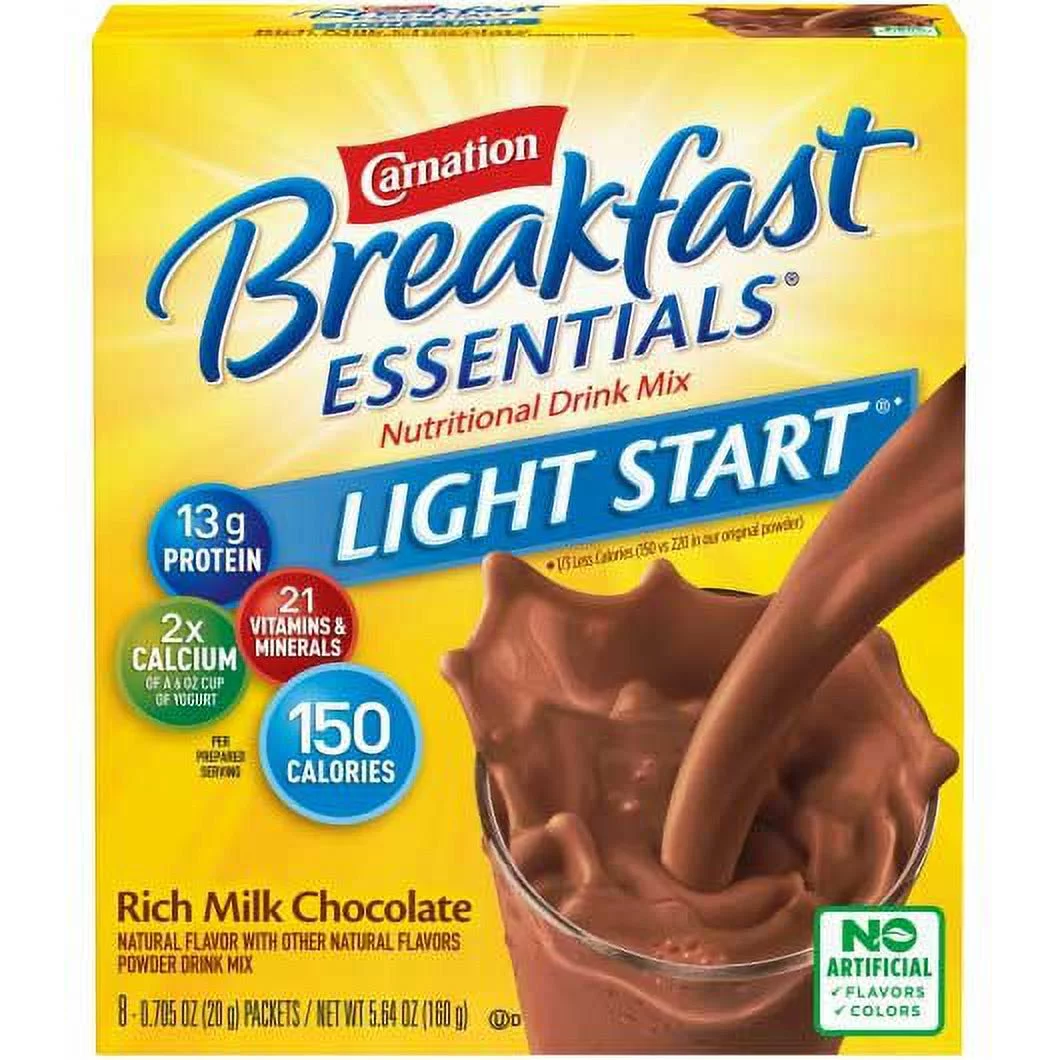 Carnation Instant Breakfast No Sugar Added, Chocolate, 20g, 0.70 Ounce (Pack of 8)