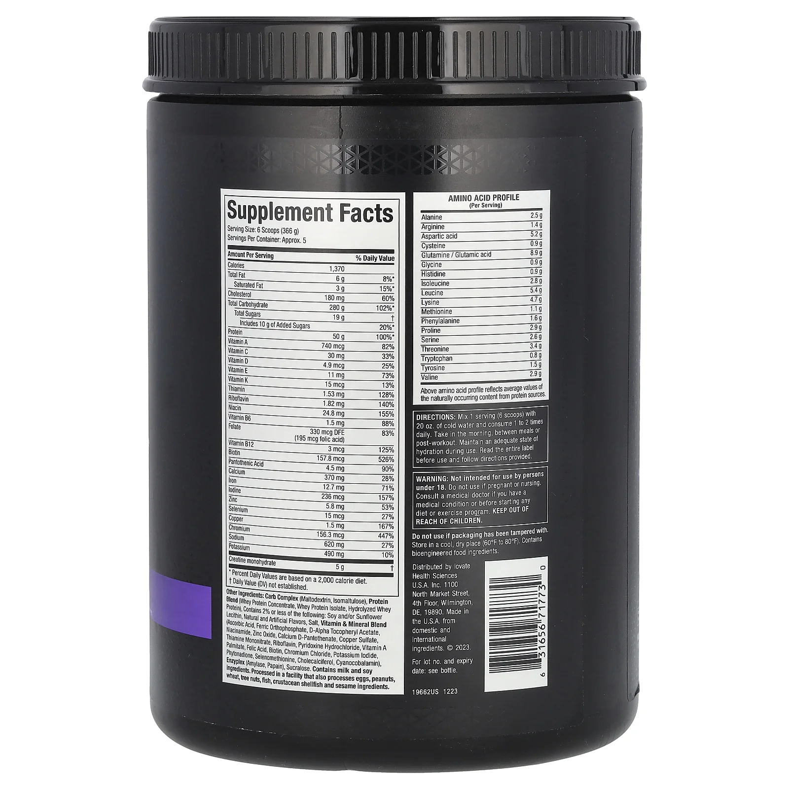 MuscleTech Mass Tech Protein Powder, Vanilla, 4 lb