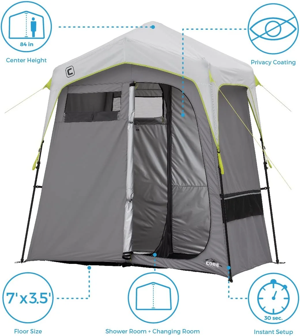 HYUN Instant Camping Utility Shower Tent with Changing Privacy Room