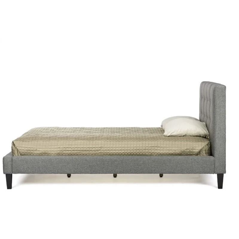 Atlin Designs Upholstered Full Platform Bed in Gray
