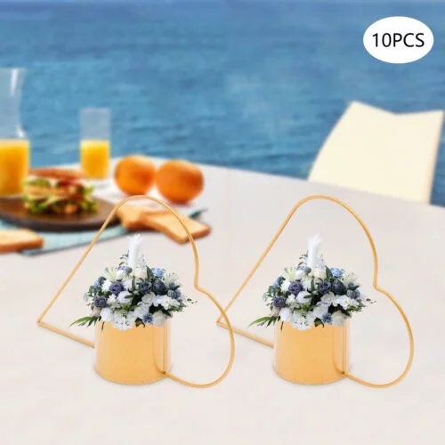 10pc Metal Gold Geometric Flower Vases Wedding Party Centerpieces Backdrop Decor