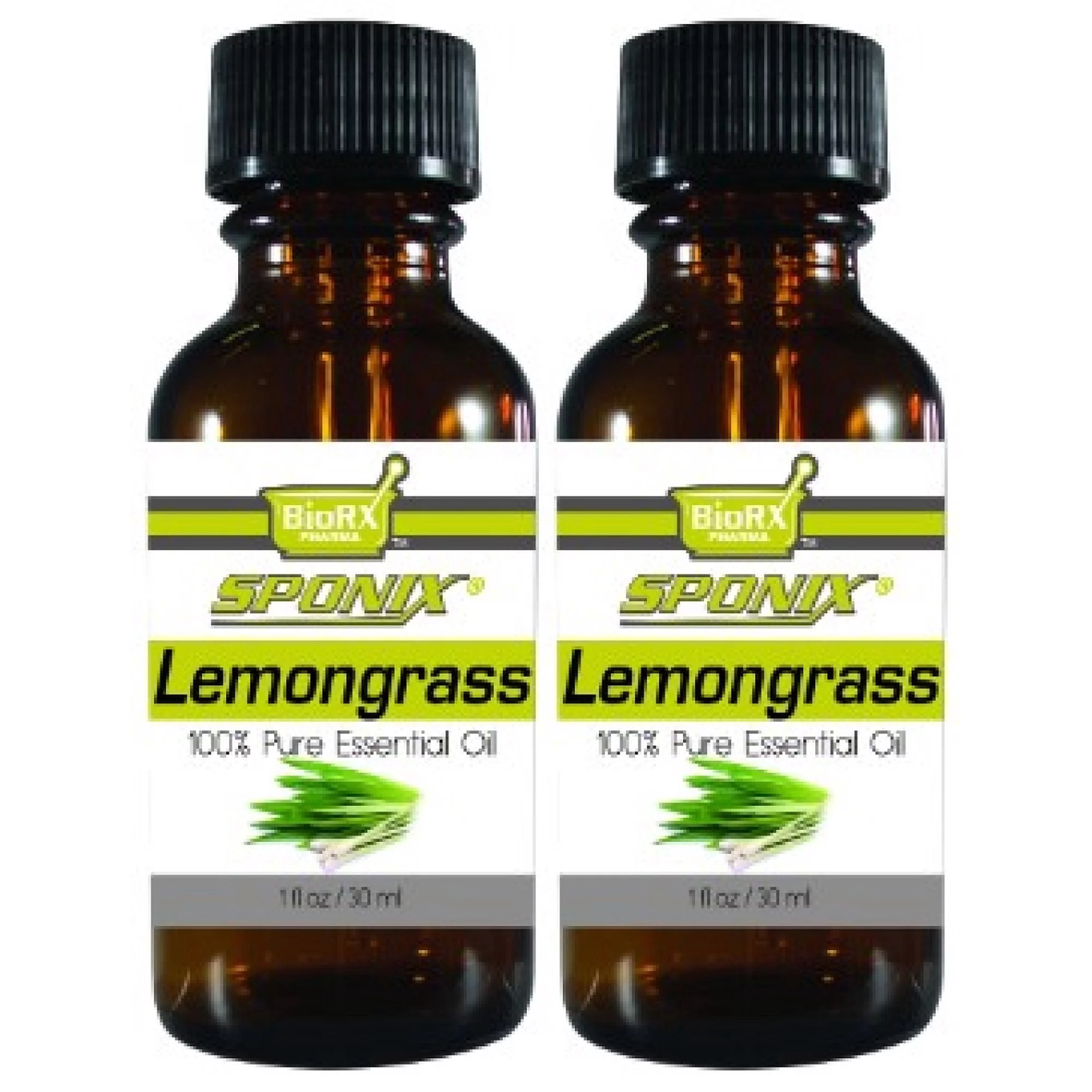 Lemongrass Essential Oil 1 fl oz / 30 ml for Aromatherapy - Premium Grade - Made with 100% Pure Therapeutic Grade Essential Oils by Sponix Made in USA (FAST SHIPPING) Pack of 2