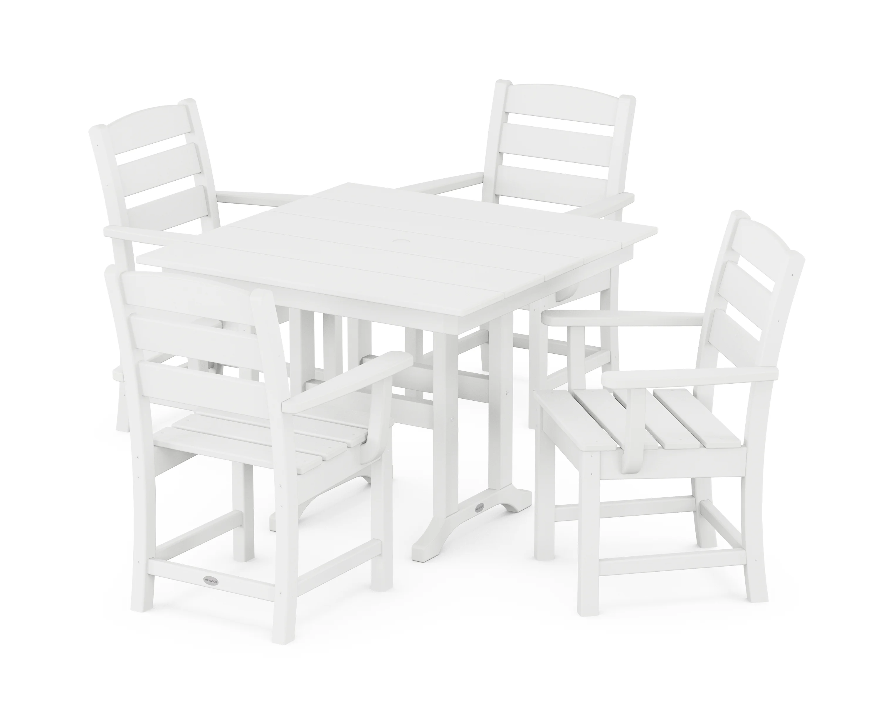 POLYWOOD Lakeside 5-Piece Farmhouse Dining Set in White