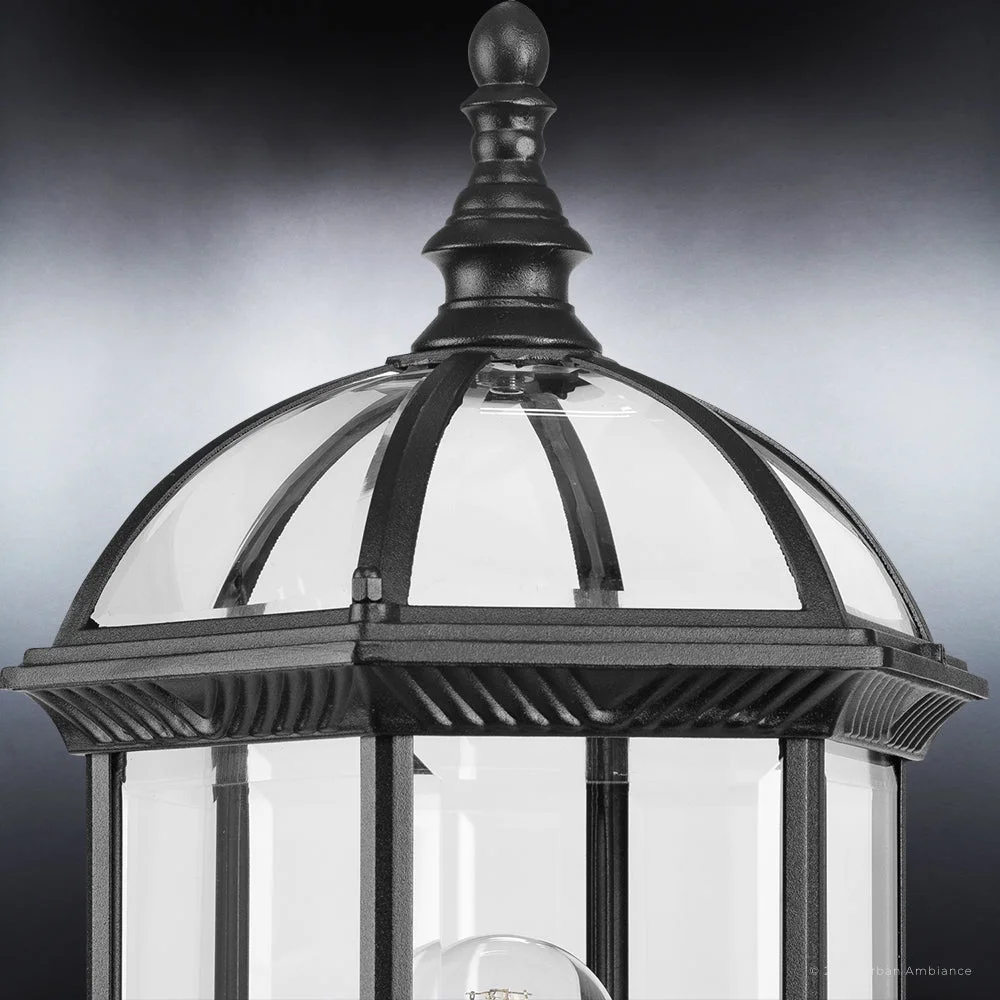 Luxury Transitional Post Light, 18.125H x 9.75W, with Traditional Style, Midnight Black, UHP1379 by Urban Ambiance