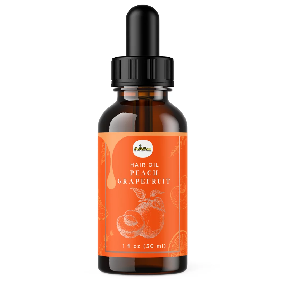 Peach Grapefruit Hair Oil- Hydrate/Smooth-30ml 1fl oz-Dr.Pelican