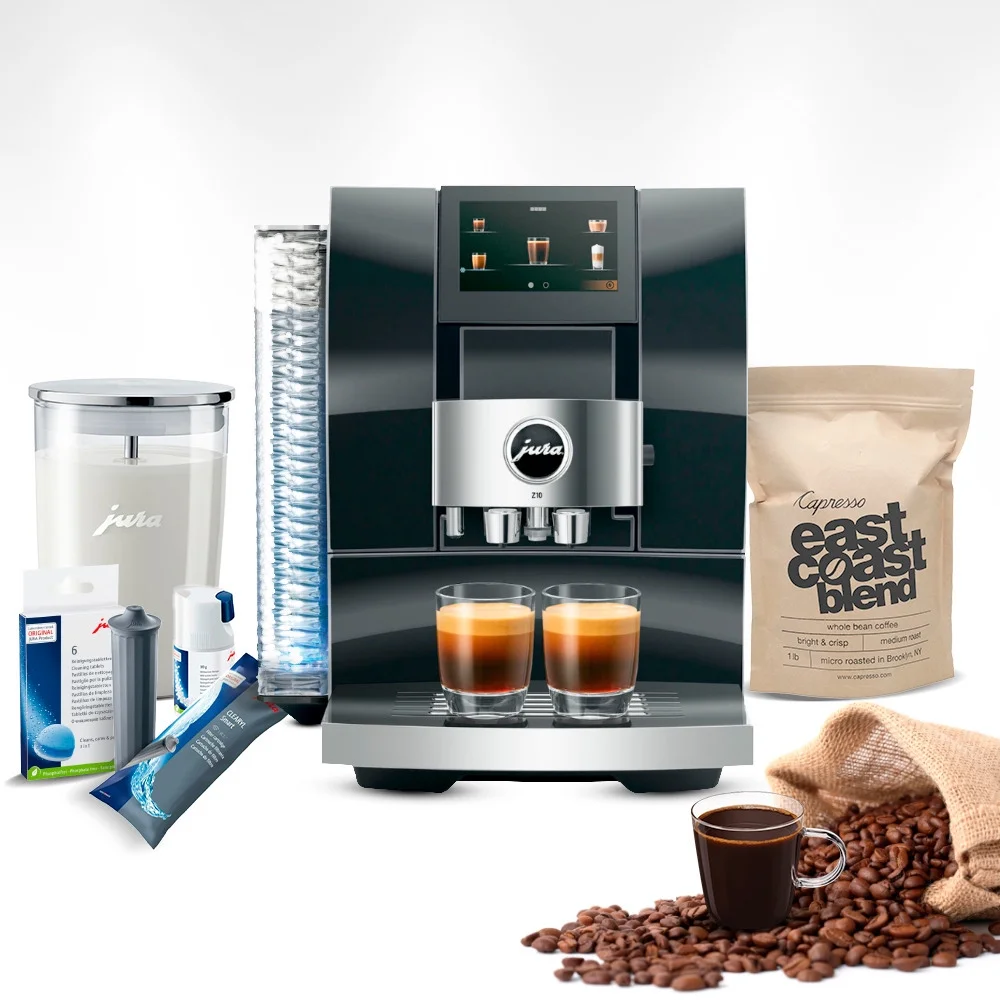 Jura Z10 Diamond Black Bundle with Capresso Coffee Bean and Accessories