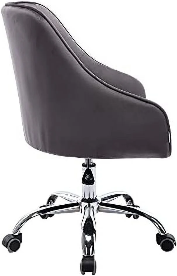 ZFGSUIJN Velvet Home Office Desk Chair ° Swivel Accent Chair Comfy Upholstered Vanity Chair Ergonomic Task Chair with Seat Height Adjustable Armchair and Metal Base  Roller Wheels Comput